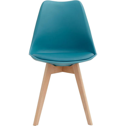 Esszimmer-Set Holz mit 6 Mintgrün Stühlen