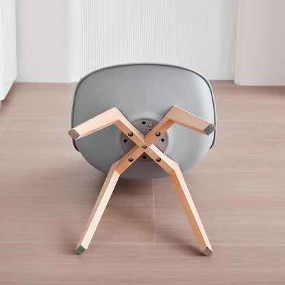 Esszimmer-Set Holz mit 6 skandinavischen Stühlen Grau