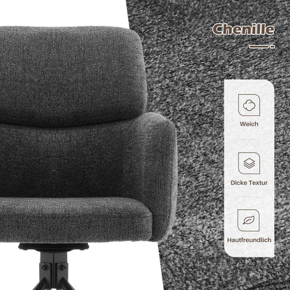 Drehbarer Esszimmerstuhl Grau – Chenille Bürostuhl & Sessel
