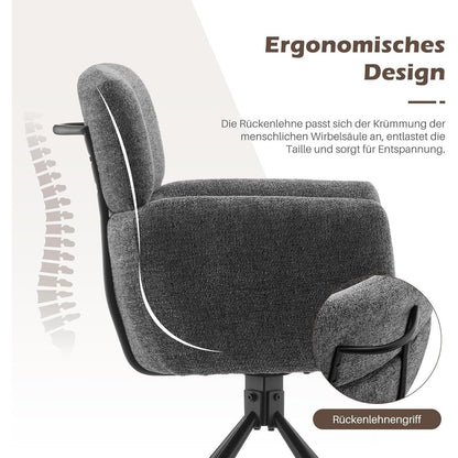 Drehbarer Esszimmerstuhl Grau – Chenille Bürostuhl & Sessel