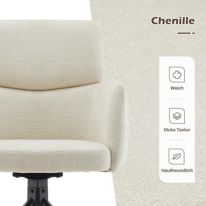 Drehbarer Esszimmerstuhl Chenille Beige – Bequemer Bürostuhl