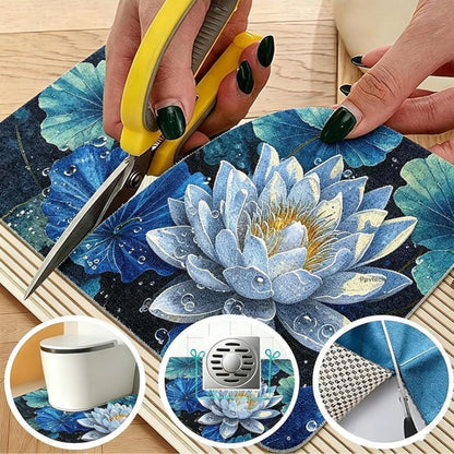 Rutschfeste Duschmatte 90x150 cm – Modernes Lotus-Muster