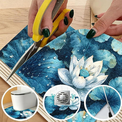 Rutschfeste Duschmatte 120x150 cm – Modernes Lotus-Muster
