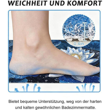 Rutschfeste Duschmatte 120x120 cm – Modernes Lotus-Muster