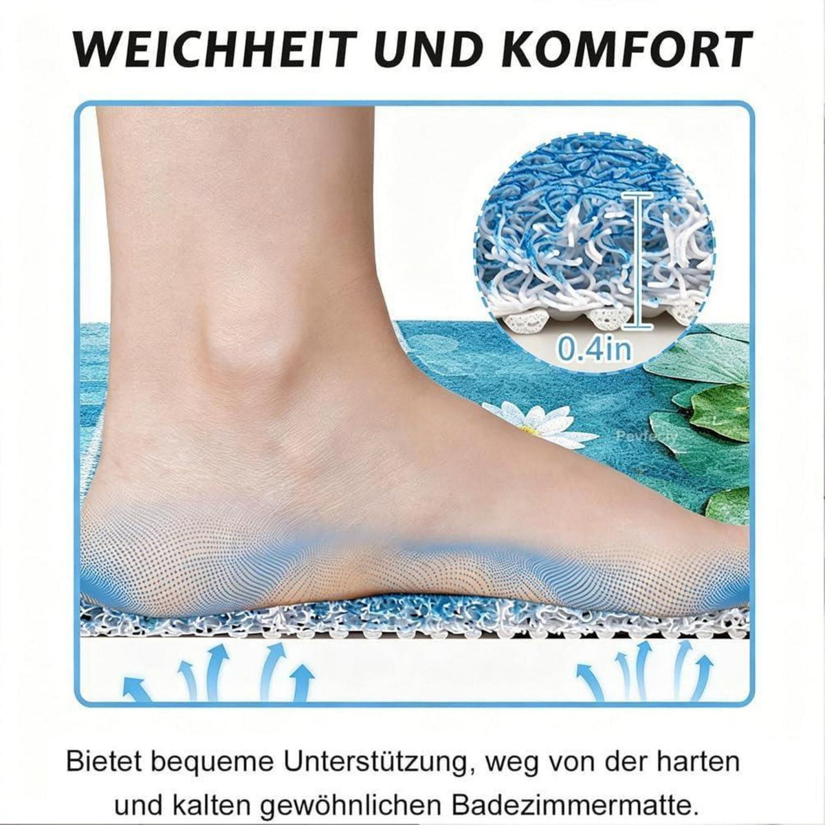 Rutschmatte Dusche 75x150 cm – Antirutsch, Modern & Ablaufloch