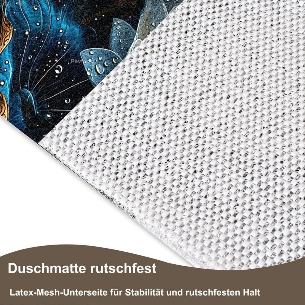 Rutschfeste Duschmatte 120x120 cm – Modernes Lotus-Muster