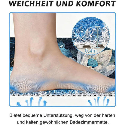 Rutschfeste Duschmatte 90x150 cm – Modernes Lotus-Muster