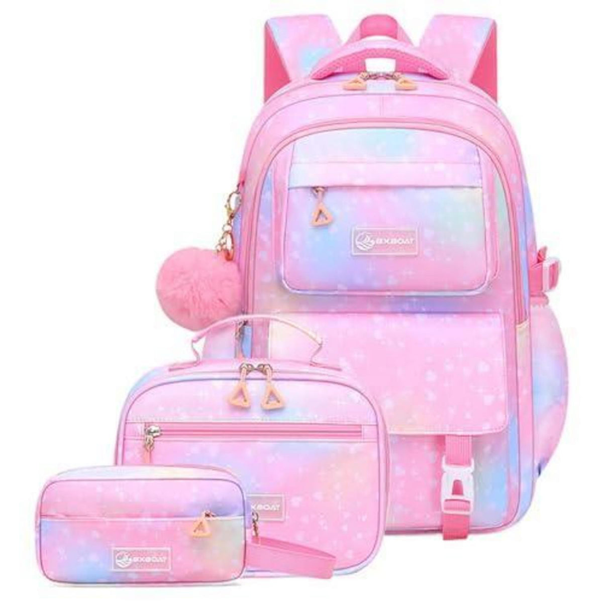 Schulrucksack Mädchen 3-teilig Rosa – Set für Schule & Reisen