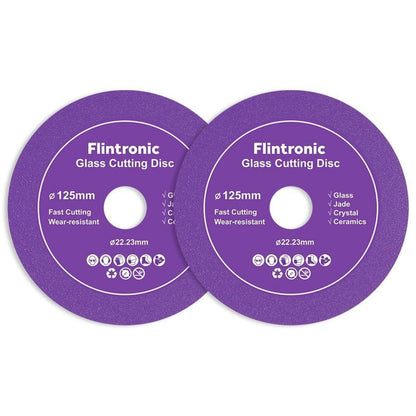 Diamant-Trennscheibe 125mm für Glas & Keramik (2 Stück, Lila)
