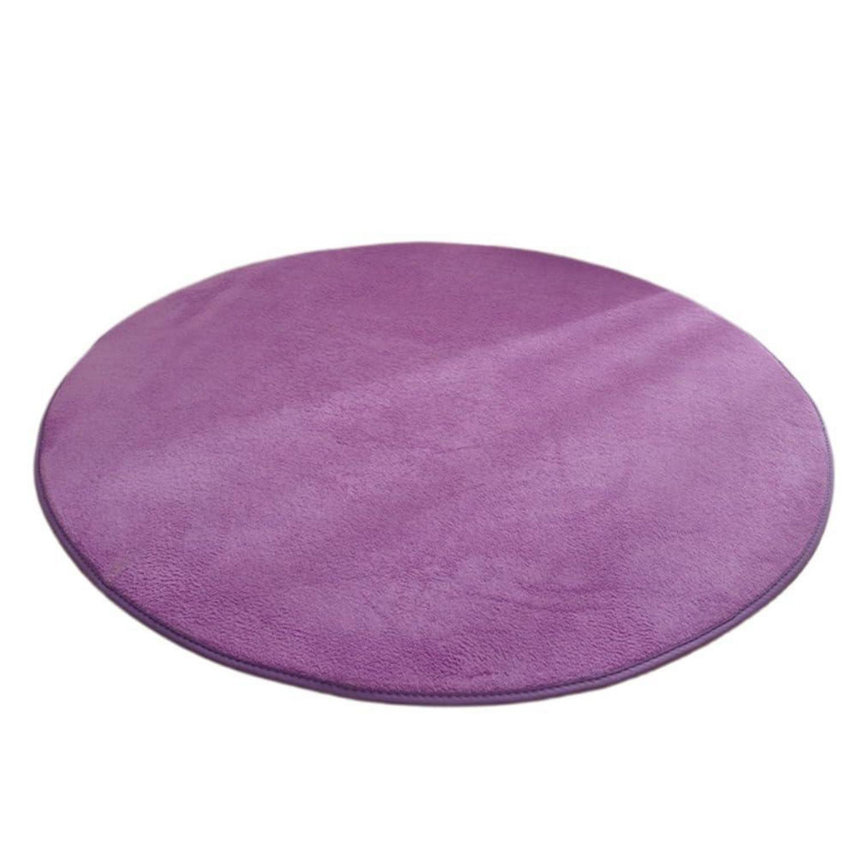 Runder Korallensamt Teppich Lila 180cm – Rutschfest & Waschbar