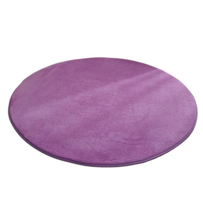 Runder Korallensamt Teppich Lila 180cm – Rutschfest & Waschbar