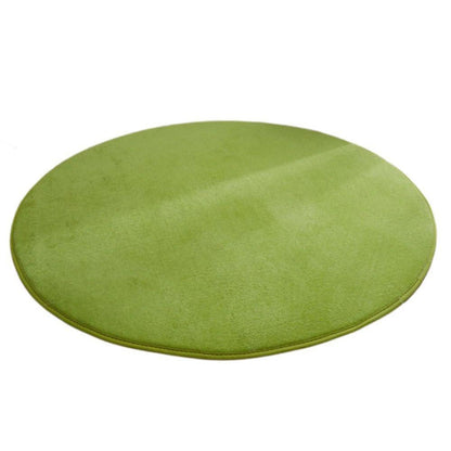 Runder Korallensamt Teppich – Rutschfest, Grasgrün, 180cm