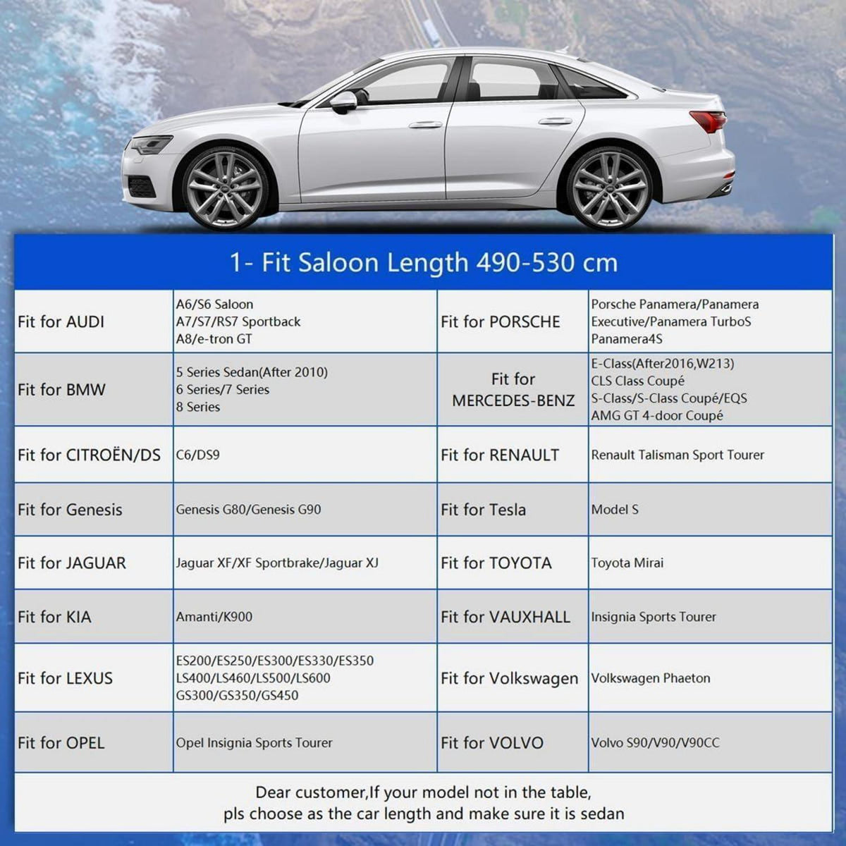 Wasserdichte Autoabdeckung für Limousine (490-530cm) – Schutz & Garage