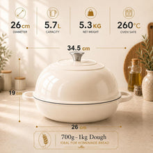 Gusseisen Brotbacktopf mit Zubehör – 5,7L Dutch Oven