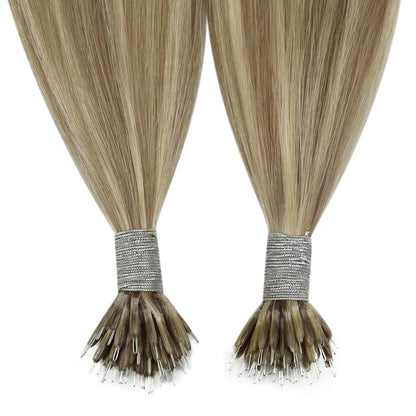 Echthaar Nano Extensions Blond 55 cm – Haarverlängerung