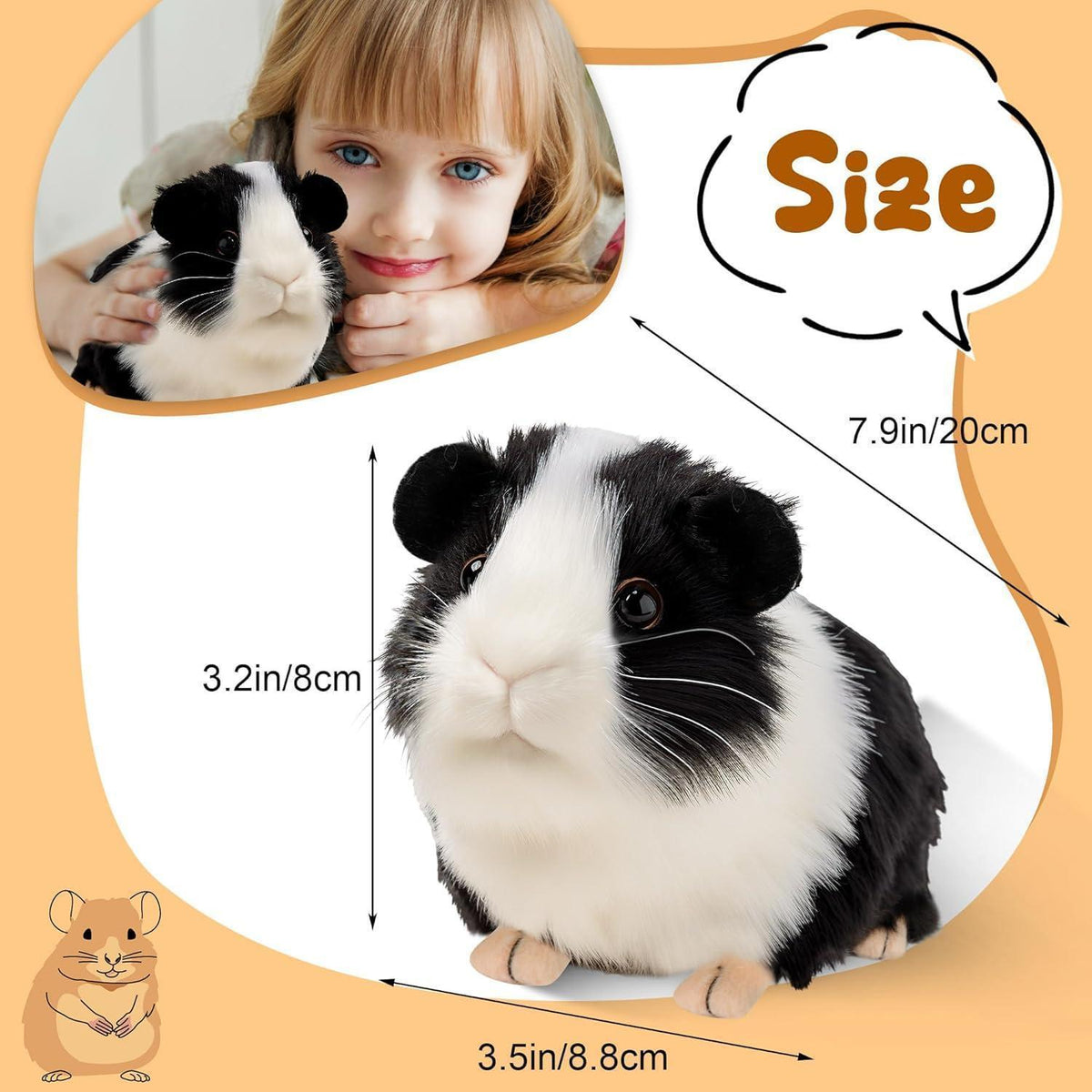 Schwarz Meerschweinchen Kuscheltier - Realistisch & Weich