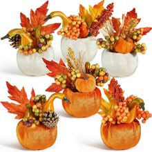 Künstliche Kürbisse Herbstdeko Set mit Beeren & Eicheln