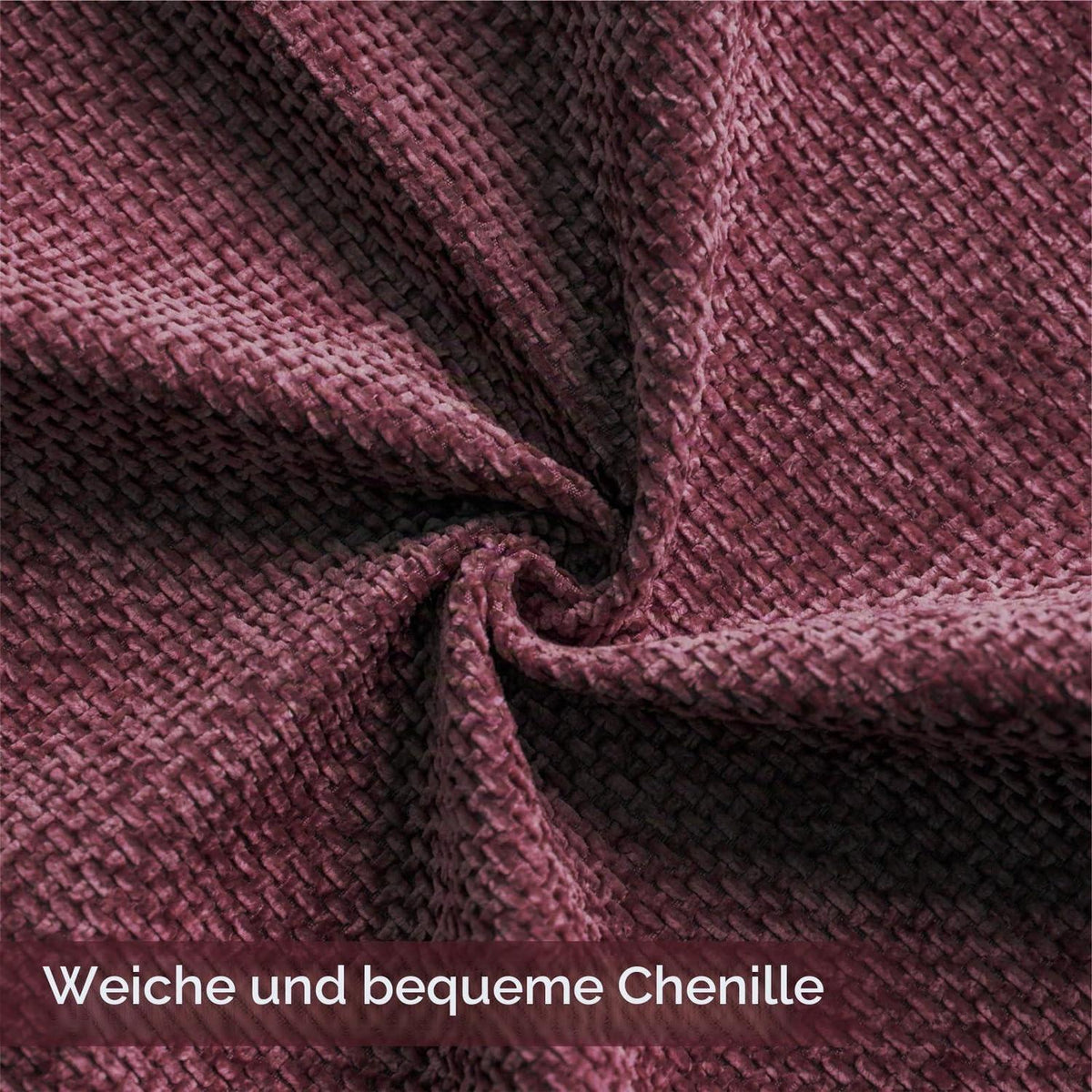 2x Kissenbezug Weinrot 30x50 Chenille - Weich & Dekorativ