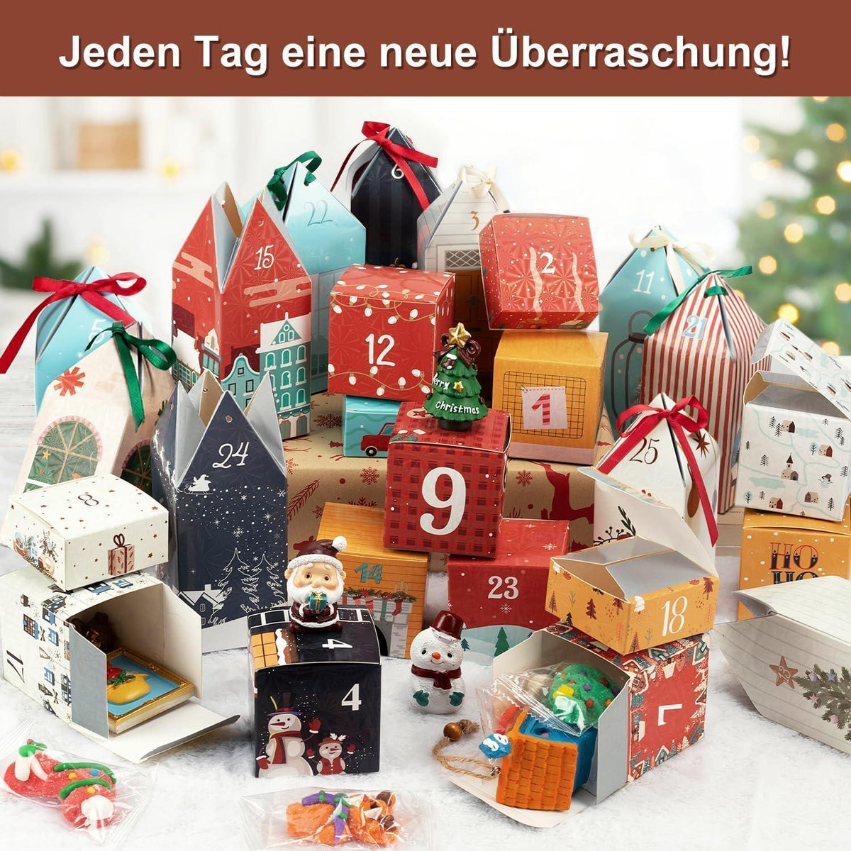 Adventskalender zum Befüllen 25 Häuser DIY Weihnachtskalender 2026