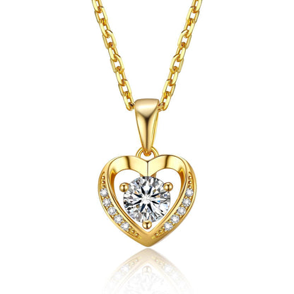 Silberkette Damen Herz 925 mit 0,5 Karat Moissanite