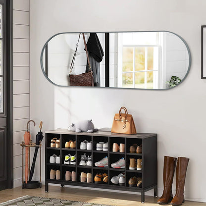 Ovaler Wandspiegel 120x60cm mit Metallrahmen – Grau