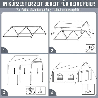Pavillon 3x4m mit Seitenwänden – Dein Partyzelt für Grill & mehr