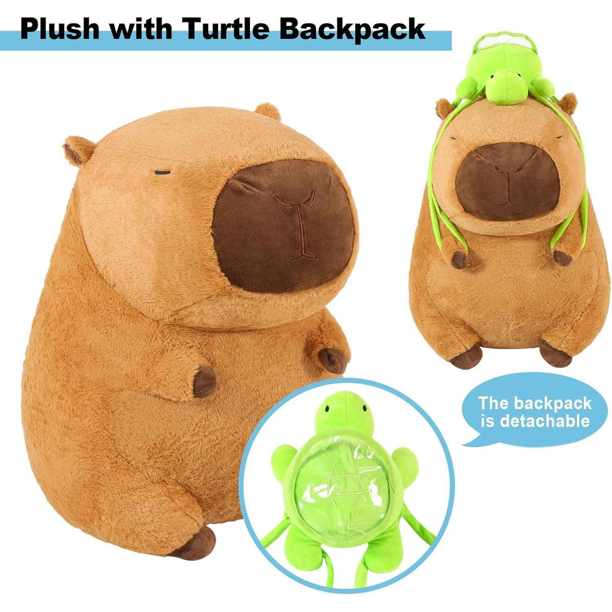 XXL Capybara Kuscheltier 65cm - Weiches Plüschkissen Stofftier