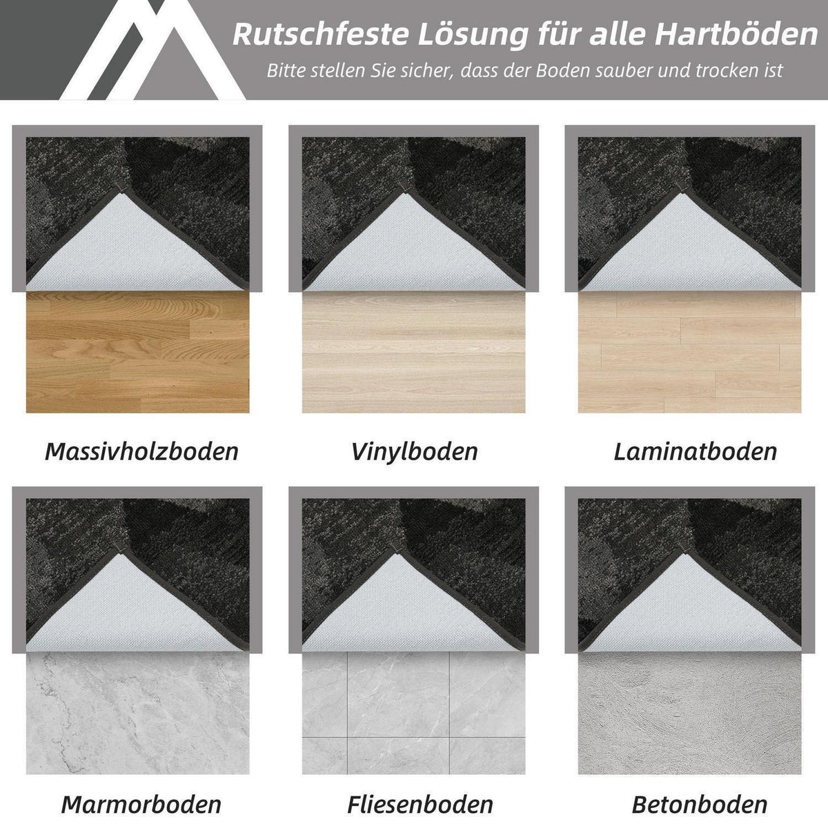 Fußmatte Karomuster Dunkelgrau 80x120 cm – Rutschfest & Saugfähig
