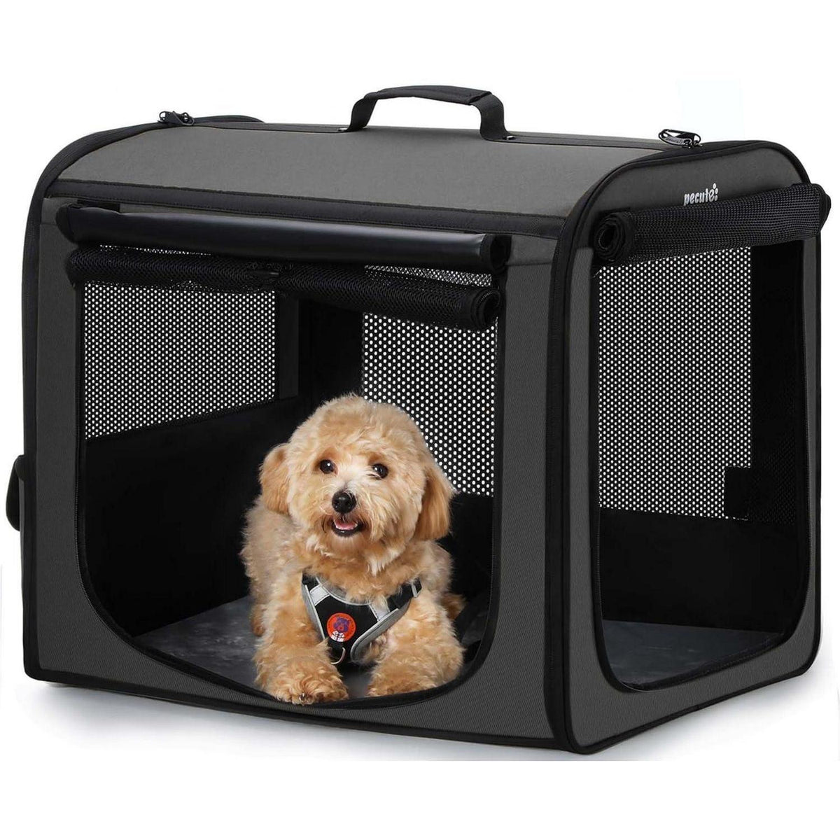 Faltbare Hundebox 61x52x45cm – Atmungsaktiv & Sicher für Reisen