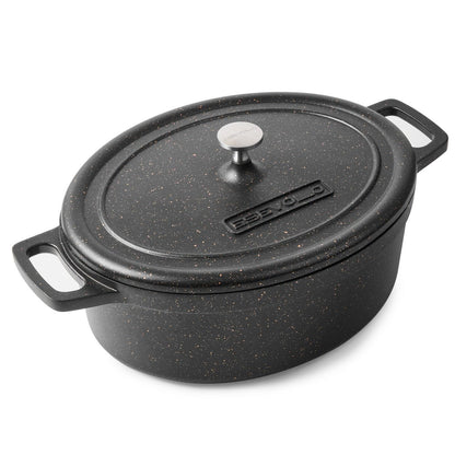 Ovaler Bräter mit Deckel – 31 cm, 6,3 L, Aluguss