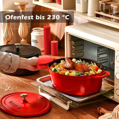Ovaler Bräter mit Deckel – 31 cm, 6,3 L, Aluguss