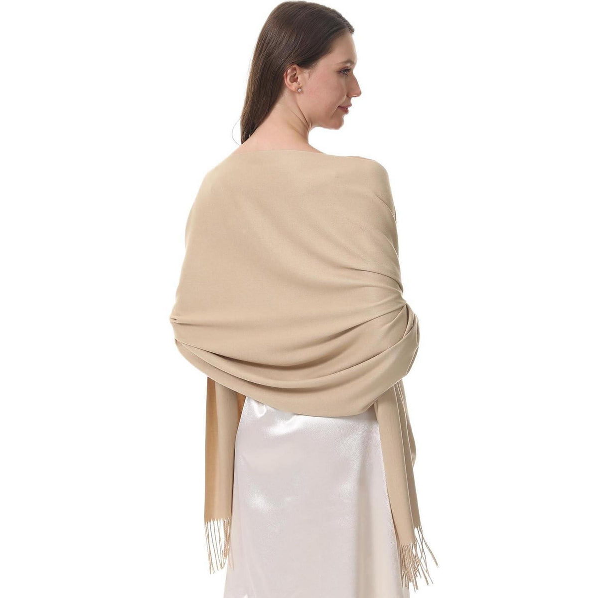 Pashmina Schal Damen Festliche Stola für Abendkleid Beige