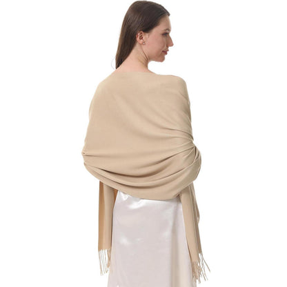 Pashmina Schal Damen Festliche Stola für Abendkleid Beige
