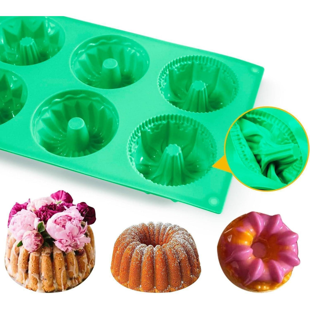 2x Mini Gugelhupfform Silikon – Antihaft & Spülmaschinenfest