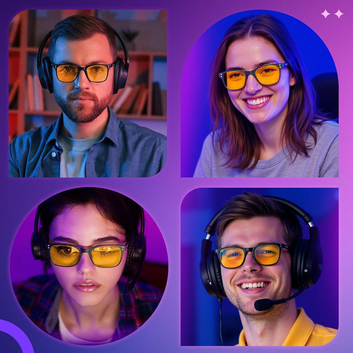Blaulichtfilter Brille Damen Herren - Computer Gaming UV Schutz