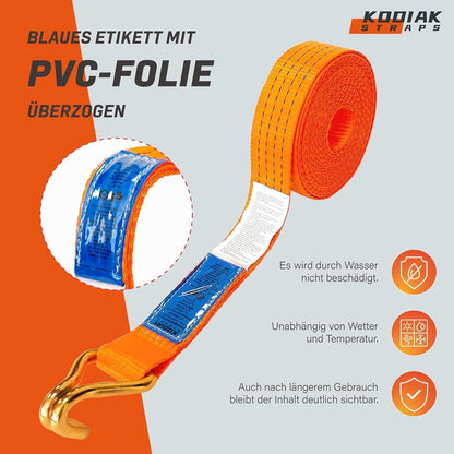 8 Spanngurte 8m | 4000kg | Orange Ratschengurt