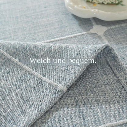 Leinenoptik Tischdecke Blau Rechteckig 220x135cm