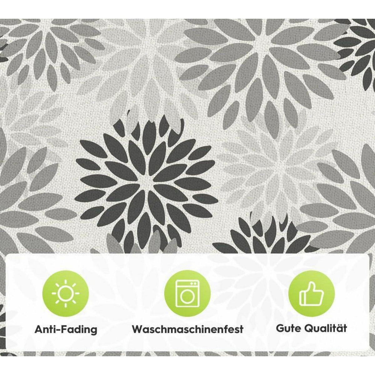 Tischdecke Grau Dahlie Blumenmuster 120x120 cm Herbst Dekor