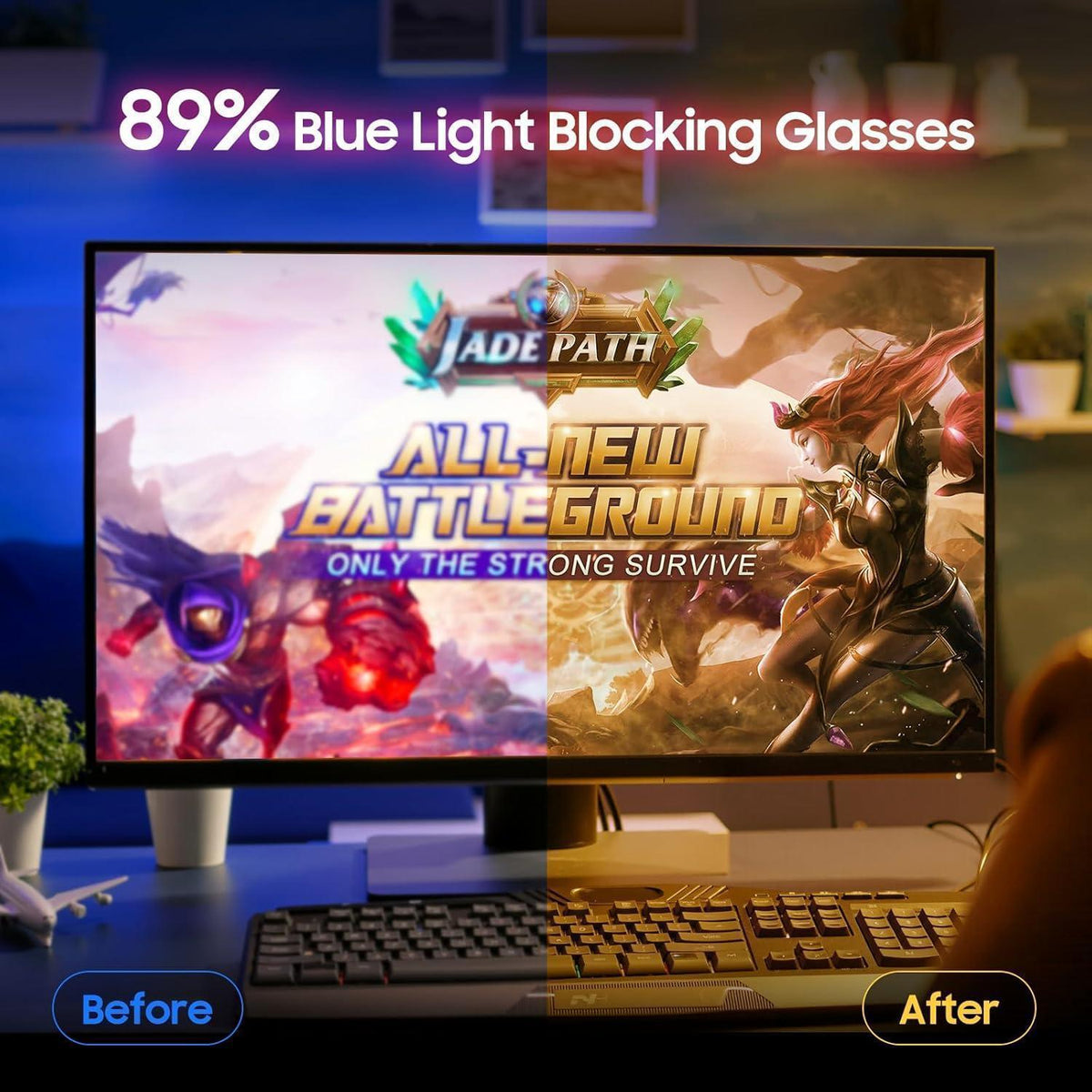 Blaulichtfilter Brille Damen Herren - Computer Gaming Schutz