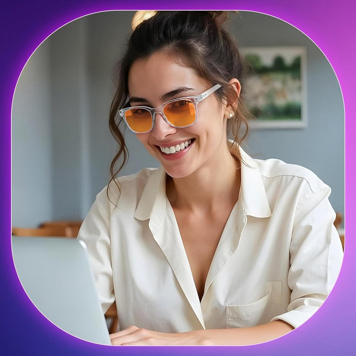Blaulichtfilter Brille Damen Herren - Computer Gaming Schutz