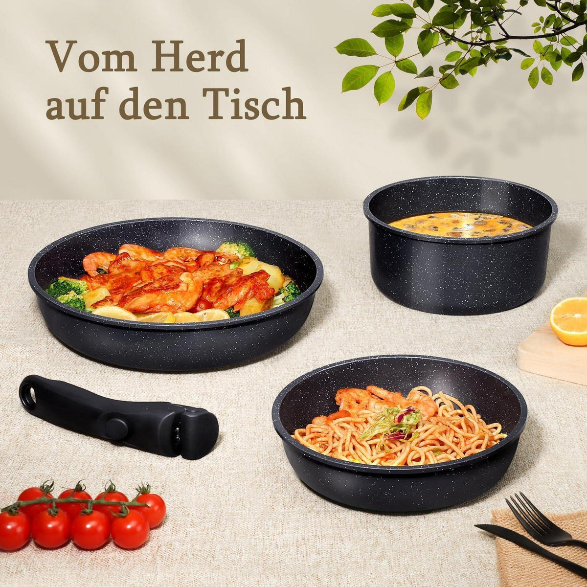 15-teiliges Granit Topfset mit Antihaftbeschichtung