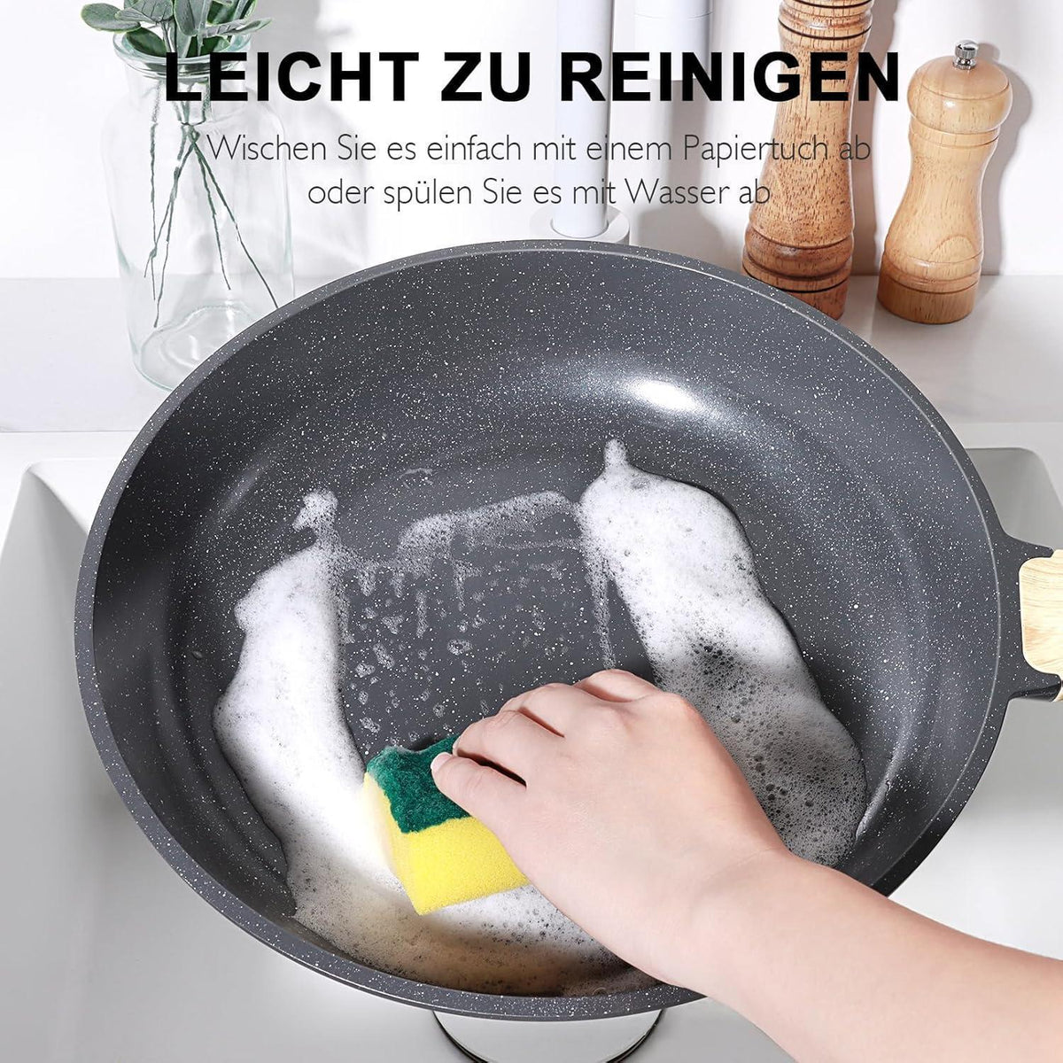 17-teiliges Topf- und Pfannenset mit Antihaftbeschichtung, für alle Herdarten