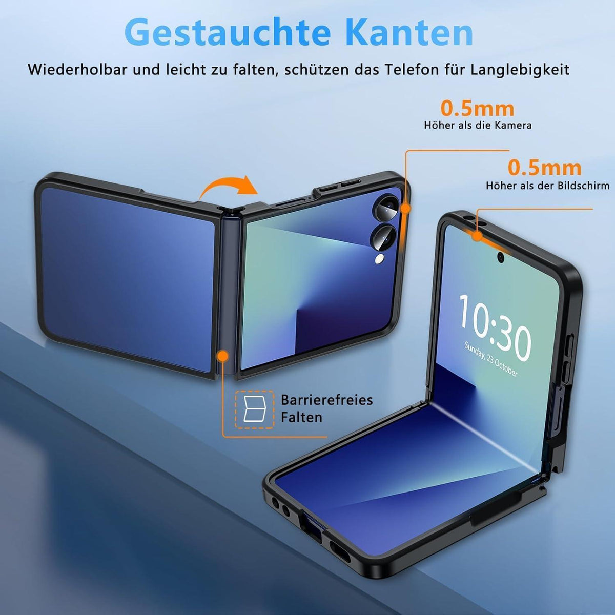 Schutzhülle für Galaxy Z Flip 7, Militärschutz, Schwarz