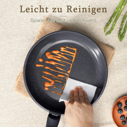 21-teiliges Granit Kochgeschirr Set mit abnehmbaren Griffen