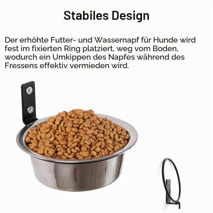 Wandmontierter Edelstahl Hundenapf Set (2er Pack)