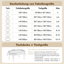 Leinenoptik Tischdecke Khaki Boho Streifen 140x180cm Rechteck