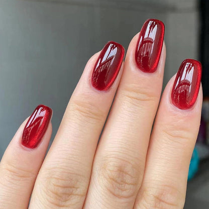 24 Rot Katzenaugen Press On Nails - Full Cover Künstliche Nägel