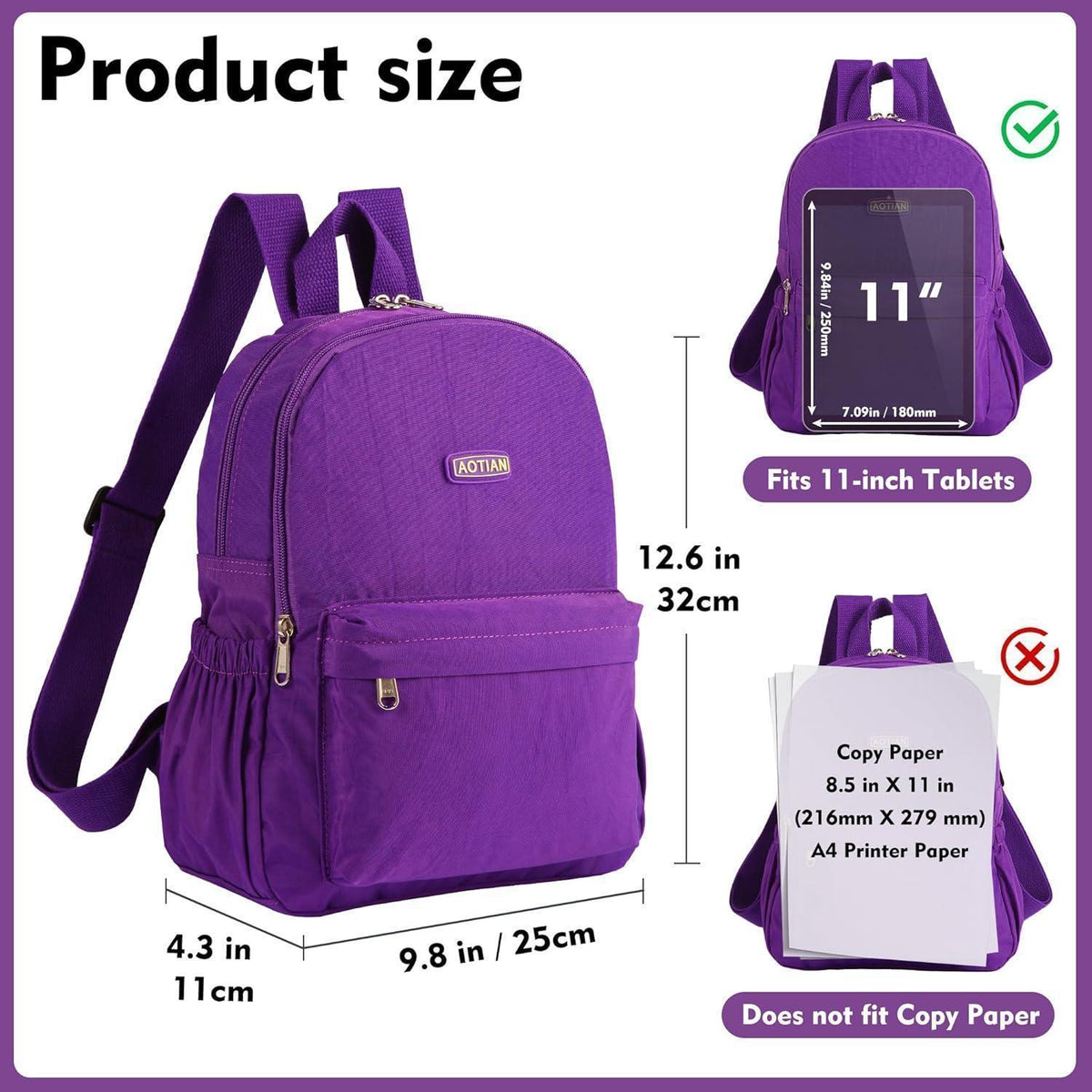 Leichter Damen Wander Rucksack Lila