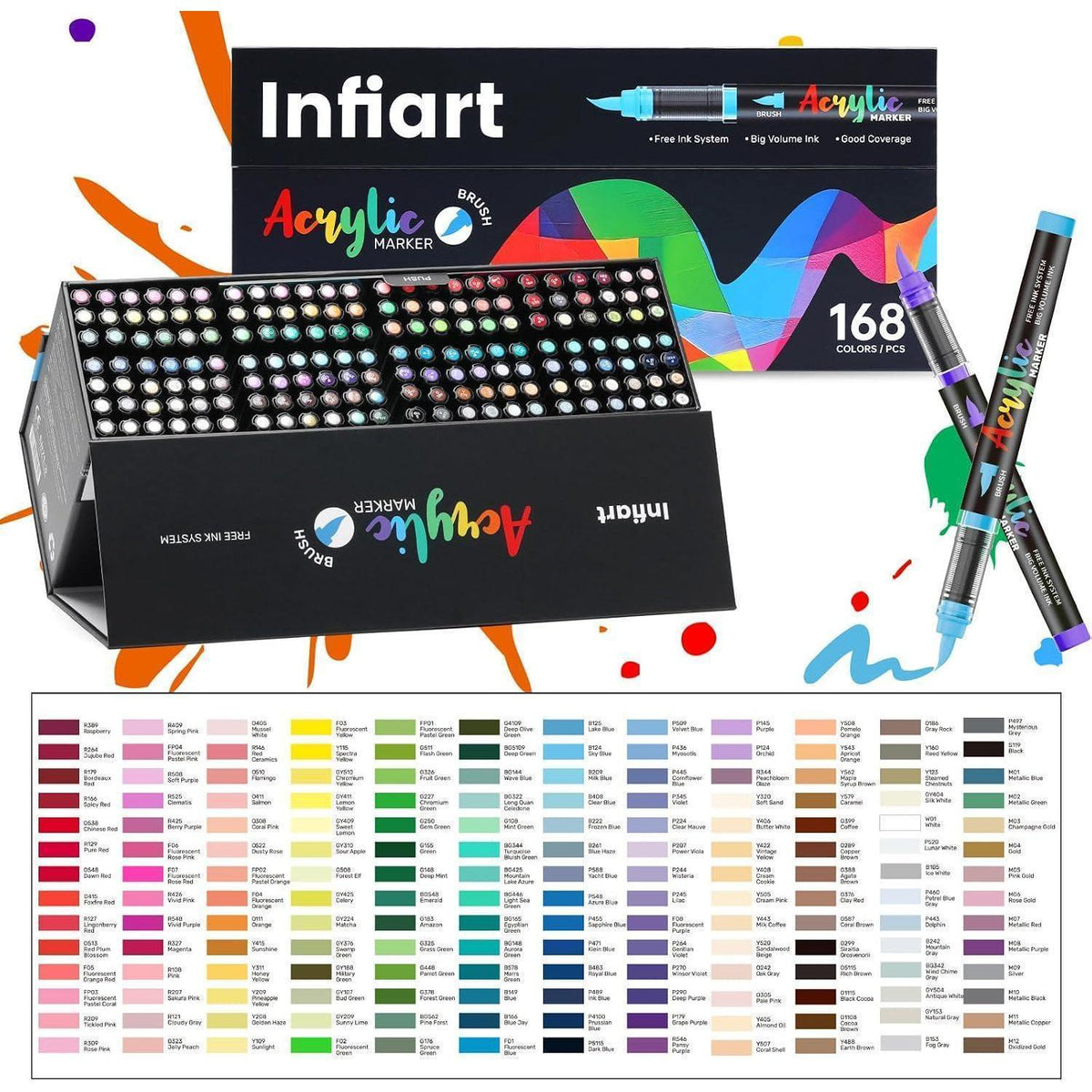 168er Acryl Marker Set – Vielseitige Farben für Kunst & Basteln