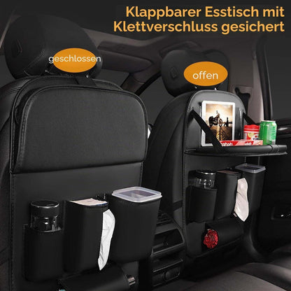 Auto Organizer Kinder mit Klapptisch & Tablet Tasche Schwarz